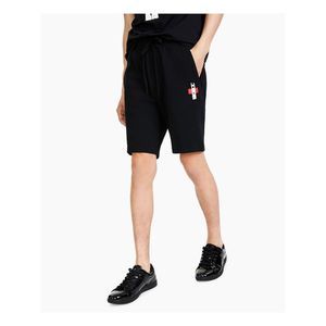 HUGO Mens Boss Red Label Dirrel Black Drawstring Flat Frong Regular Fit Shorts S